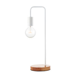 Πορτατίφ 1XE27 Λευκό Μεταλλικό με Ξύλο ACA DECOR – KS1755WWD