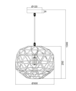 Κρεμαστό 1ΧΕ27 Μεταλλικό Μαύρο Πλέγμα Φ300 ACA DECOR – KS180430PB