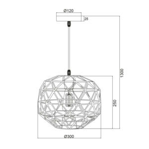 Κρεμαστό 1ΧΕ27 Μεταλλικό Μαύρο Πλέγμα Φ300 ACA DECOR   – KS180430PB
