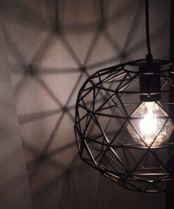 Κρεμαστό 1ΧΕ27 Μεταλλικό Μαύρο Πλέγμα Φ300 ACA DECOR – KS180430PB