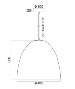 Μεταλλική Καμπάνα 1XE27 Μαύρη Φ405 ACA DECOR – KS183240B