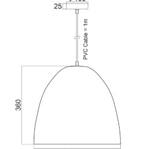 Μεταλλική Καμπάνα 1XE27 Μαύρη Φ405 ACA DECOR – KS183240B