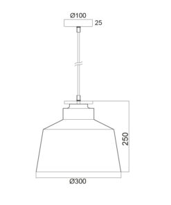 Κρεμαστό Φωτιστικό 1ΧΕ27 Μεταλλικό Μαύρο + Ξύλο Φ300 ACA DECOR – KS198830PBW