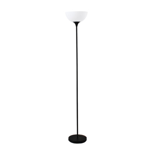 Φωτιστικό Δαπέδου Μαύρο & Λευκό Καπέλο 1xE27 ACA DECOR – KS2026F1BK