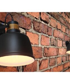 Απλίκα Μεταλλική 1ΧE27 Μαύρη & Απόχρωση Ξύλου ACA DECOR – KS2126BW