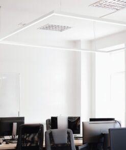 InLight Κρεμαστό φωτιστικό LED 50W 3CCT (By Switch) από αλουμίνιο σε λευκή απόχρωση D:150cm (6072-150-WH)