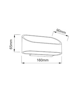 Επιτοίχιο Φωτιστικό LED Μαύρο Οβάλ 3W Up-Down Θερμό Λευκό 3000K ACA DECOR – L35039BK