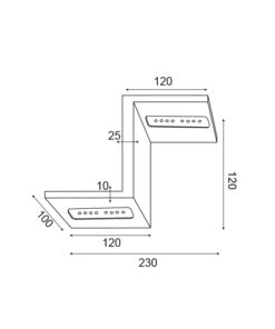 Επιτοίχιο Φωτιστικό LED Tetris Μαύρο 8W Upside Θερμό Λευκό 3000K ACA DECOR – L36294BK