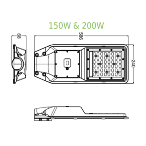LED Ηλιακό Φωτιστικό Δρόμου 150W 4000K IP65 με Ανιχνευτή Κίνησης Γκρι ACA – LANE15040