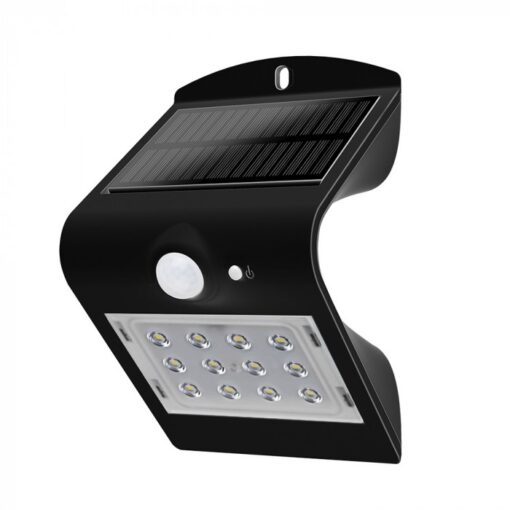 LED Ηλιακό Φωτιστικό 1.5W V-TAC με Αισθητήρα Αδιάβροχο IP65 Μαύρο Πλαστικό Φυσικό Λευκό 4000K – 8277
