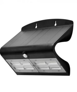 LED Ηλιακό Φωτιστικό 6.8W V-TAC με Αισθητήρα Αδιάβροχο IP65 Μαύρο Πλαστικό Φυσικό Λευκό 4000K – 8279