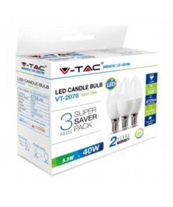LED Λάμπα E14 4.5W V-TAC 3 Τμχ Ψυχρό Λευκό 6500K – 217265