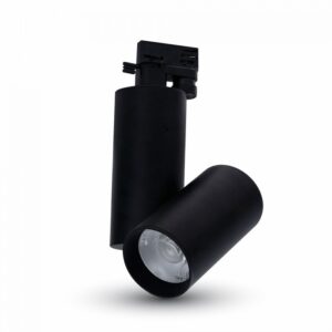LED Μονοφασικό Φωτιστικό Ράγας 30W V-TAC Μαύρο Περιστρεφόμενο Ψυχρό Λευκό 6400K – 1297