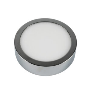 LED Πάνελ Στρογγυλό Επιφανειακό 6W V-TAC Χρώμιο Με Driver Θερμό Λευκό 3000K – 6358