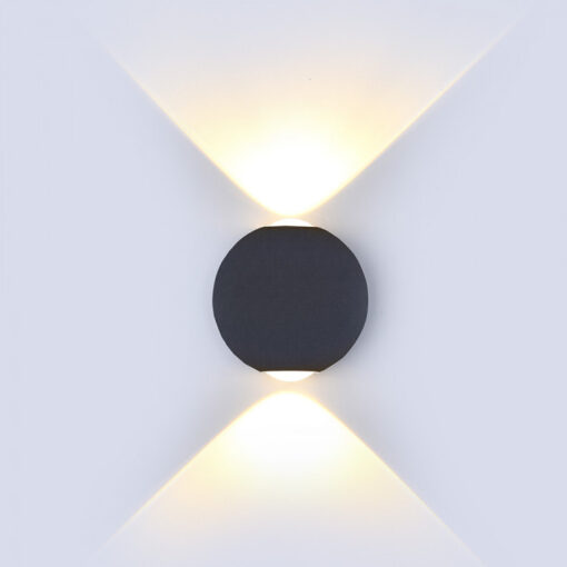 LED Φωτιστικό Τοίχου Στρογγυλό 6W V-TAC Μαύρο Αδιάβροχο IP65 SMD Θερμό Λευκό 3000Κ – 8303