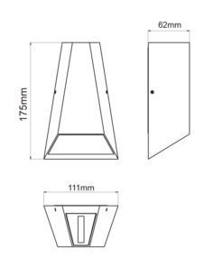 LED ΑΠΛΙΚΑ ΕΞΩΤΕΡΙΚΟΥ ΧΩΡΟΥ ΣΕ ΣΚΟΥΡΟ ΓΚΡΙ ΧΡΩΜΑ 6W IP54 ACA -LG0187G