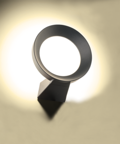 Aca Στεγανή Επιτοίχια Απλίκα Εξωτερικού Χώρου με Ενσωματωμένο LED σε Σκούρο Γκρι Χρώμα- LG0901G