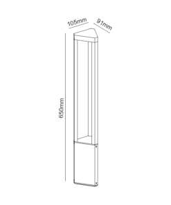 LED ΦΩΤΙΣΤΙΚΟ ΕΞΩΤΕΡΙΚΟΥ ΧΩΡΟΥ ΚΟΛΩΝΑΚΙ ΣΚΟΥΡΟ ΓΚΡΙ 65CM 8W IP65 ACA – LG1223G-650