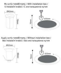Aca Lighting Ospot Mini Σποτ Χωνευτό LED 1W Στρογγυλό Θερμό 3000Κ IP65 – LG20130