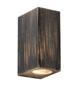 Απλίκα Up-Down 2xGU10 Εξωτερικού Χώρου Χρυσό Μαύρο Αλουμίνιο IP54 – LG2204GU10GB