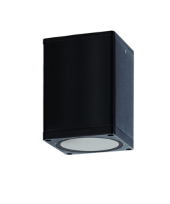 E27 PAR30 SQUARE CEILING LUMINAIRE 230V AC SAND BLACK IP65 MAX.35W ACA – LG2402E27B