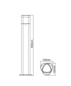 LED ΚΟΛΩΝΑΚΙ ΕΞΩΤΕΡΙΚΟΥ ΧΩΡΟΥ ΣΚΟΥΡΟ ΓΚΡΙ 50CM 7W IP54 ACA – LG3702G-500