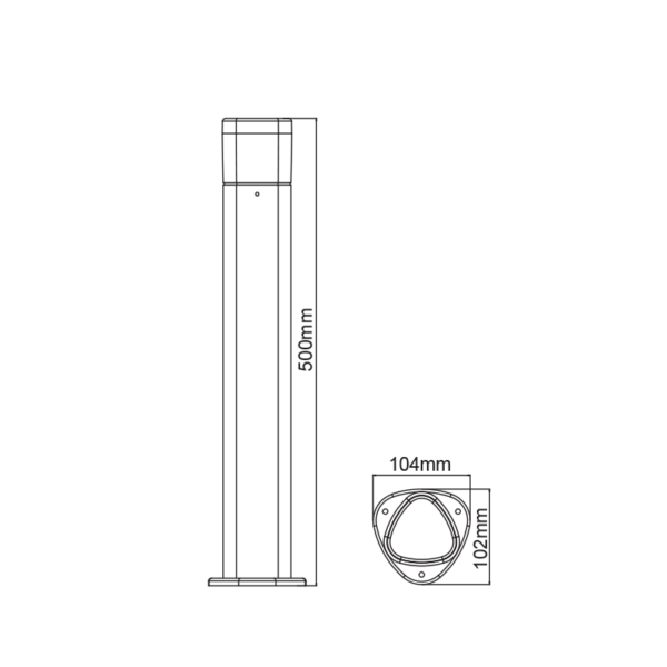 LED ΚΟΛΩΝΑΚΙ ΕΞΩΤΕΡΙΚΟΥ ΧΩΡΟΥ ΣΚΟΥΡΟ ΓΚΡΙ 50CM 7W IP54  ACA – LG3702G-500