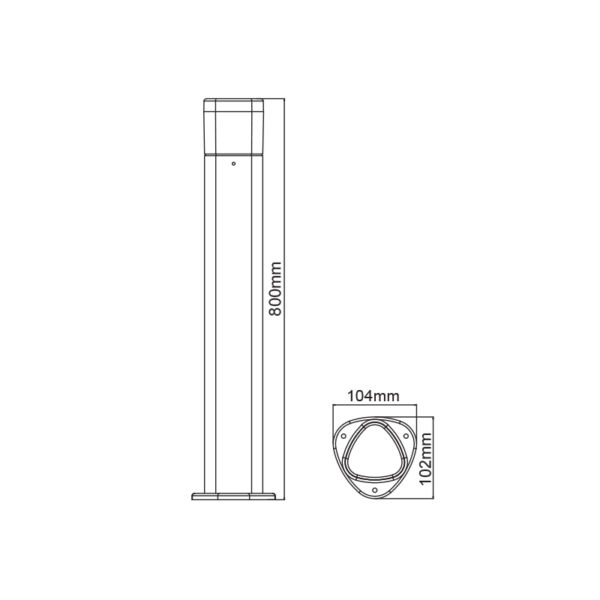 LED ΚΟΛΩΝΑΚΙ ΕΞΩΤΕΡΙΚΟΥ ΧΩΡΟΥ ΣΚΟΥΡΟ ΓΚΡΙ 80CM 7W IP54 ACA – LG3703G-800
