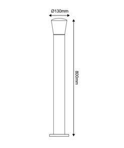 Φωτιστικό Δαπέδου 1xΕ27 Κολωνάκι Κήπου 80cm ΑΛΟΥΜΙΝΙΟΥ 230V AC ΣΚΟΥΡΟ ΓΚΡΙ IP54 ACA – LG5951G-800