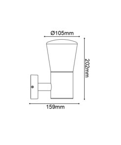 E27 WALL LUMINAIRE 230V AC DARK GREY IP54 MAX.40W ACA – LG5951G