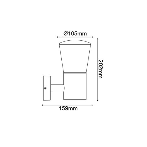 E27 WALL LUMINAIRE 230V AC DARK GREY IP54 MAX.40W ACA – LG5951G