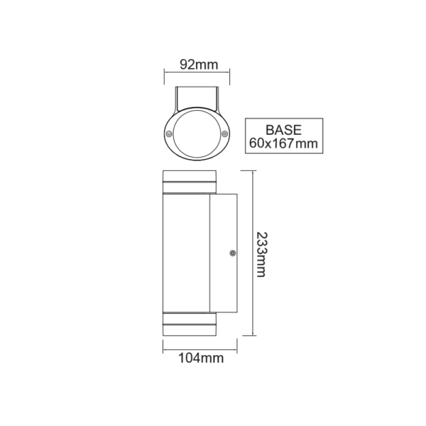 Απλίκα σποτ up-down 2xGU10 σκούρο γκρι IP54 – LG6007G