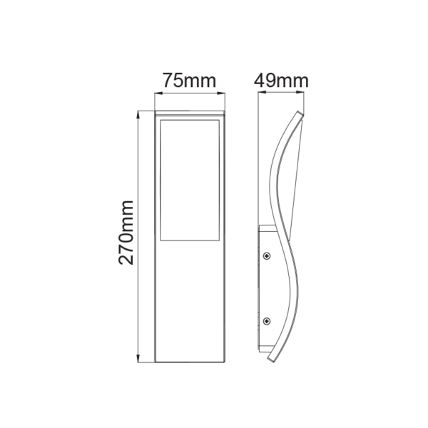 LED ΑΠΛΙΚΑ ΕΞΩΤΕΡΙΚΟΥ ΧΩΡΟΥ ΣΕ ΣΚΟΥΡΟ ΓΚΡΙ 7W IP65 ACA – LG9305G