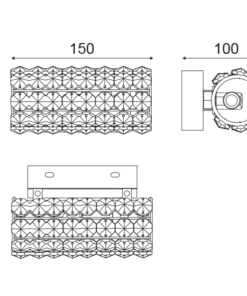 ACA DECOR – Επίτοιχο Φωτιστικό 1ΧG9 Κρύσταλλο + Χρώμιο Μέταλλο 15Χ10Χ7cm