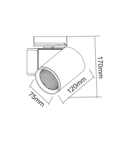 Φωτιστικό Ράγας LED Μαύρο 20W 3000K 2 Καλωδίων 38° 2200lm ACA – LISOR2030B2N