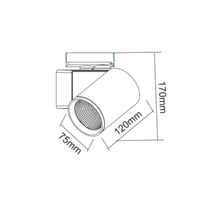 Φωτιστικό Ράγας LED Μαύρο 20W 3000K 2 Καλωδίων  38° 2200lm ACA – LISOR2030B2N