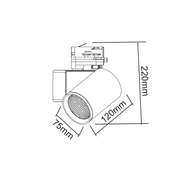Φωτιστικό Ράγας LED Λευκό  20W 3000K 4 Καλωδίων  38° 2200lm ACA – LISOR2030W4N