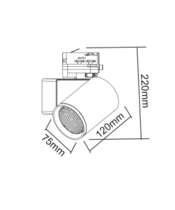 Φωτιστικό Ράγας LED 20W 34° 4000K 2100lm 4 Καλωδίων Γκρι ACA – LISOR2040G4