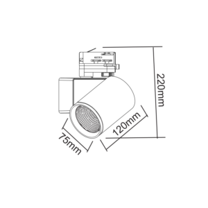 Φωτιστικό Ράγας LED 20W 34° 4000K 2100lm 4 Καλωδίων Γκρι ACA – LISOR2040G4