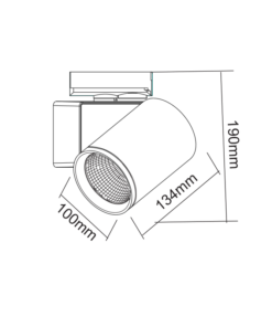 Φωτιστικό Ράγας LED Μαύρο 40W 3000K 2 Καλωδίων 38° 4200lm ACA – LISOR4030B2N