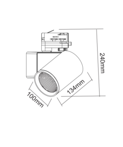 Φωτιστικό Ράγας LED Μαύρο 40W 3000K 4 Καλωδίων 38° 4200lm ACA – LISOR4030B4N