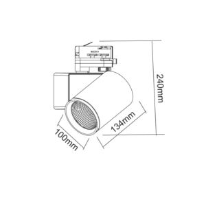 Φωτιστικό Ράγας LED Μαύρο 40W 3000K 4 Καλωδίων  38° 4200lm ACA – LISOR4030B4N