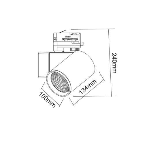 Φωτιστικό Ράγας LED Μαύρο 40W 3000K 4 Καλωδίων  38° 4200lm ACA – LISOR4030B4N