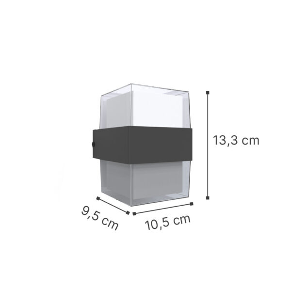 InLight Louise LED 8W 3000K Outdoor Wall Lamp Anthracite D:10,5cmx13,3cm (80203341)