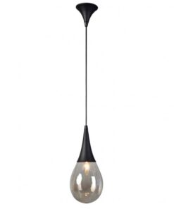 Κρεμαστό Φωτιστικό Οροφής Σταγόνα E14 Ø160 Μέταλλο-Γυαλί Μαύρο ACA DECOR – OD53421BK