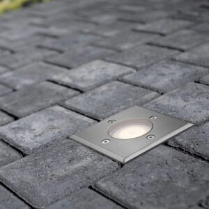 Nordlux Pato Square Χωνευτό Φωτιστικό Inox IP65 GU10 Γυάλινο/Μεταλλικό – 83840034