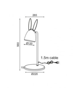 ΕΠΙΤΡΑΠΕΖΙΟ ΦΩΤΙΣΤΙΚΟ 1ΧΕ27 ΡΟΖ ΜΕΤΑΛΛΙΚΟ BUNNY ACA DECOR  – ZM71T56P