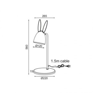 ΕΠΙΤΡΑΠΕΖΙΟ ΦΩΤΙΣΤΙΚΟ 1ΧΕ27 ΡΟΖ ΜΕΤΑΛΛΙΚΟ BUNNY ACA DECOR  – ZM71T56P