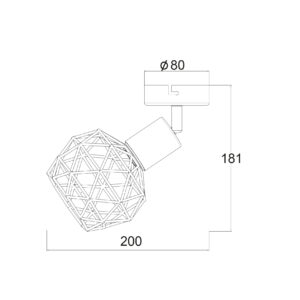 Σποτ I 1XE14 Μαύρο ΠΛΕΓΜΑ 12,5X9,5X15,5CM ACA DECOR  – MC15611B