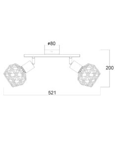 Σποτ II 2XE14 Μαύρο ΠΛΕΓΜΑ 30X12,5X19,5CM ACA DECOR – MC15612B